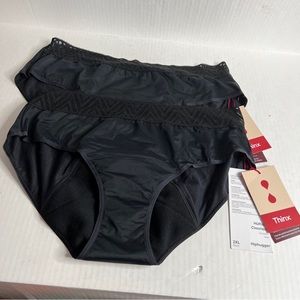NWT 2pack Thinx Period Underwear Black size 2pack
